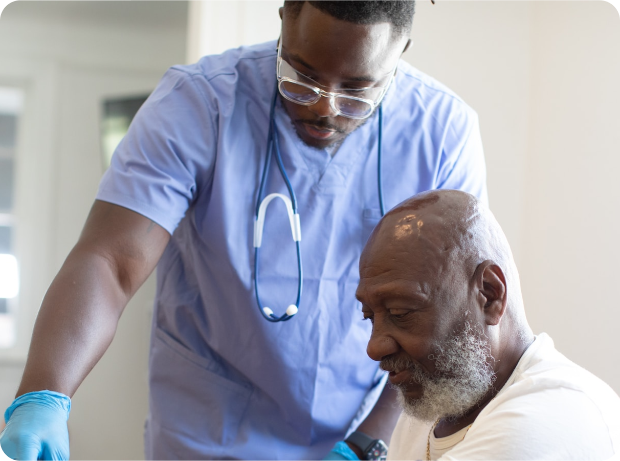 Doctor starring at his patient